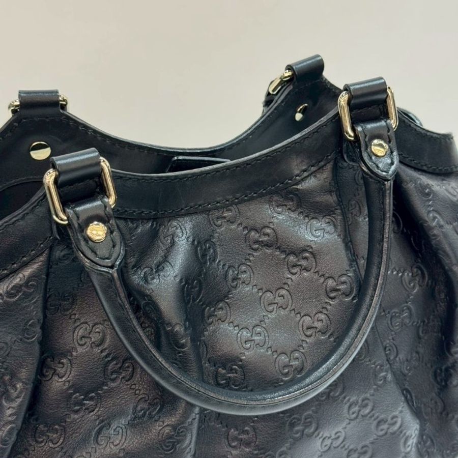 GUCCI 肩背包/手提包 全皮壓紋 黑色 88成新-19