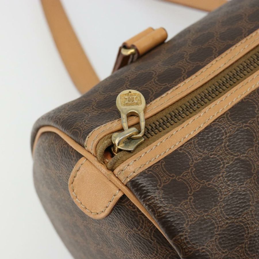 【日本直送】CELINE Macadam帆布肩背包 PVC皮革 棕色 金色 正品 185605A-8