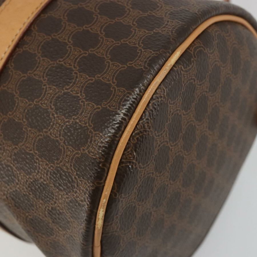 【日本直送】CELINE Macadam帆布肩背包 PVC皮革 棕色 金色 正品 185605A-15