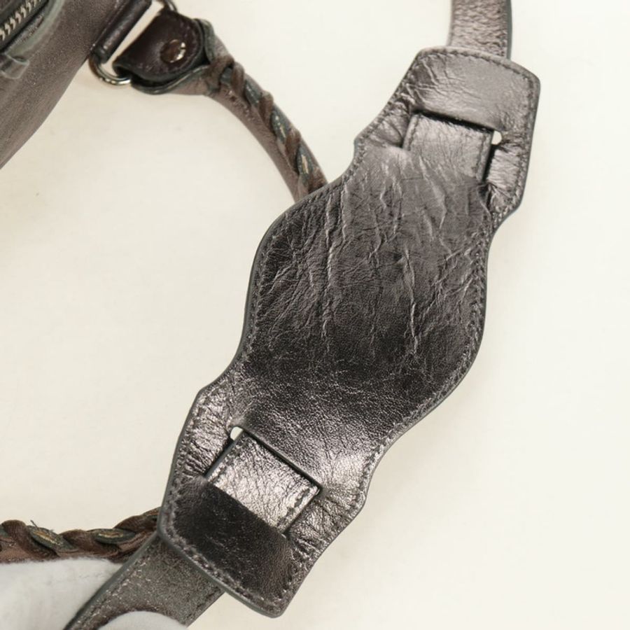 【日本直送】BALENCIAGA The Box 手提包 皮革 2way 銀色 145694 Auth yk20505SAM-15