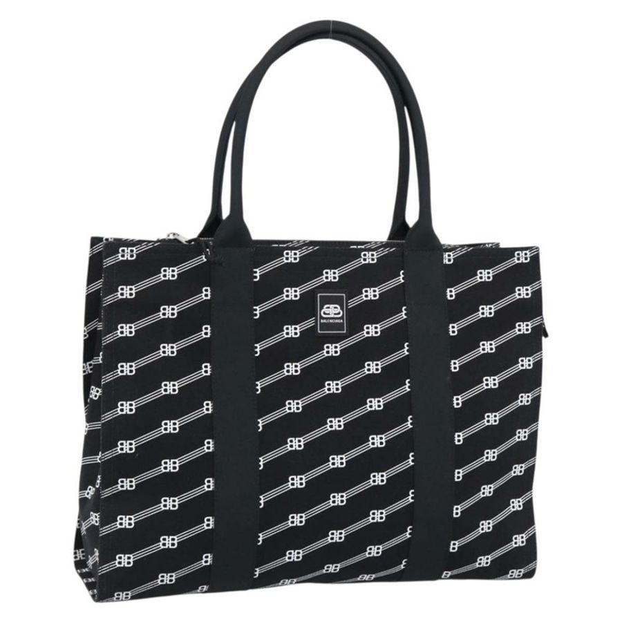 【日本直送】BALENCIAGA Trade 手提包 帆布 黑銀色 621826 正品 186183M-0