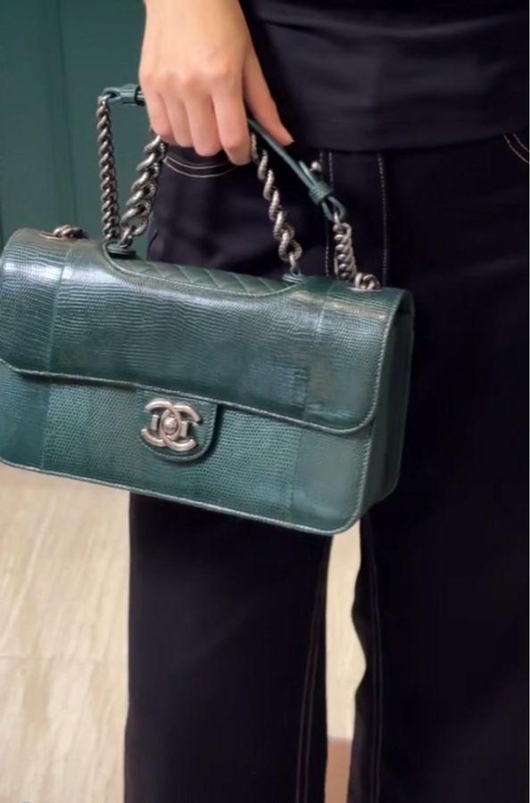 💚 CHANEL 孟買系列蜥蜴皮鏈條包 💚-0