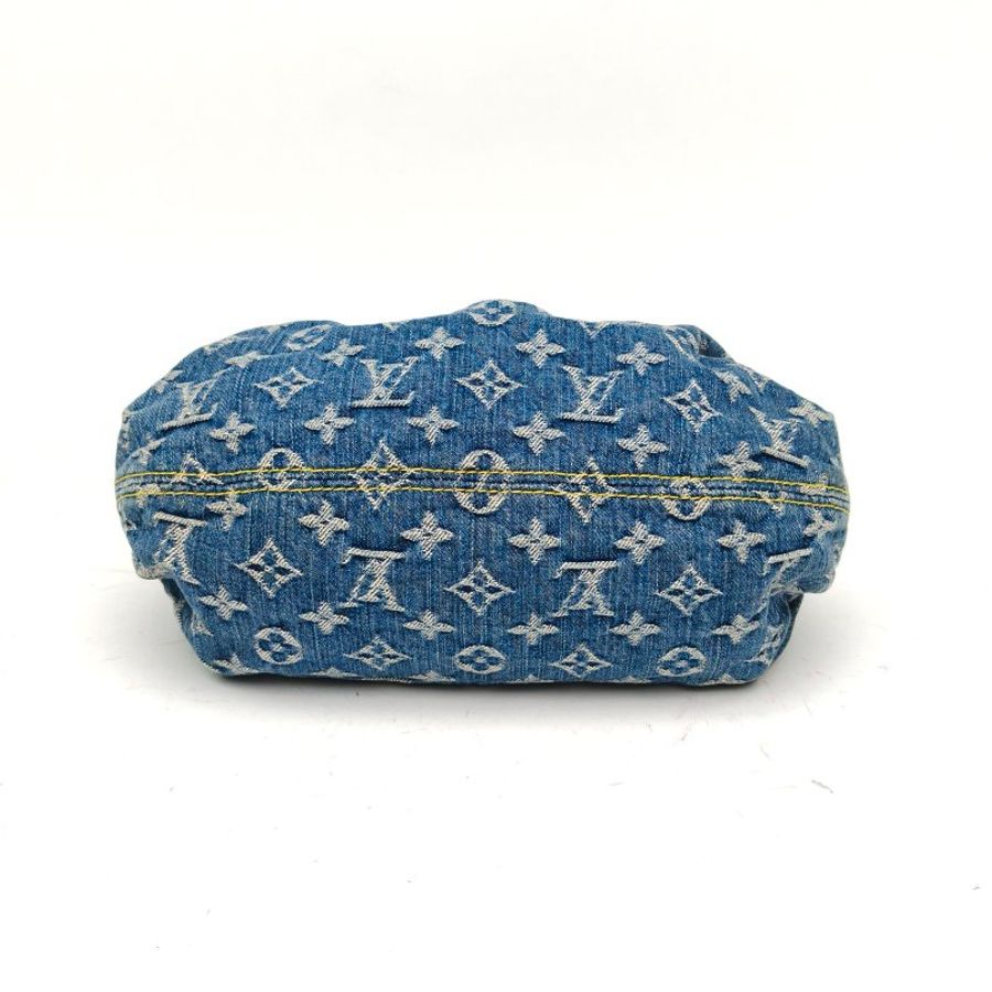 LOUIS VUITTON 中古丹寧元寶包牛仔藍2005肩背包-4