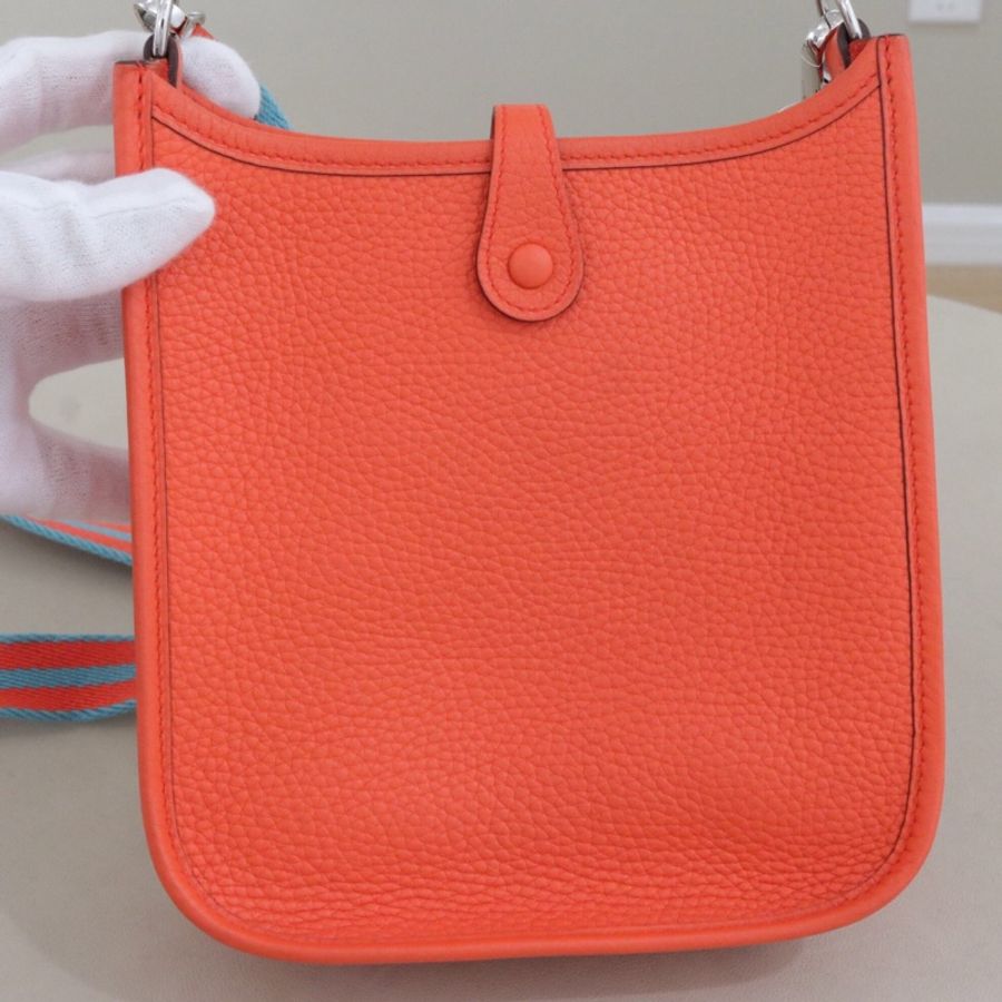 Hermès愛馬仕 Evelyne mini 挎包,T刻,愛馬仕橙銀扣-1