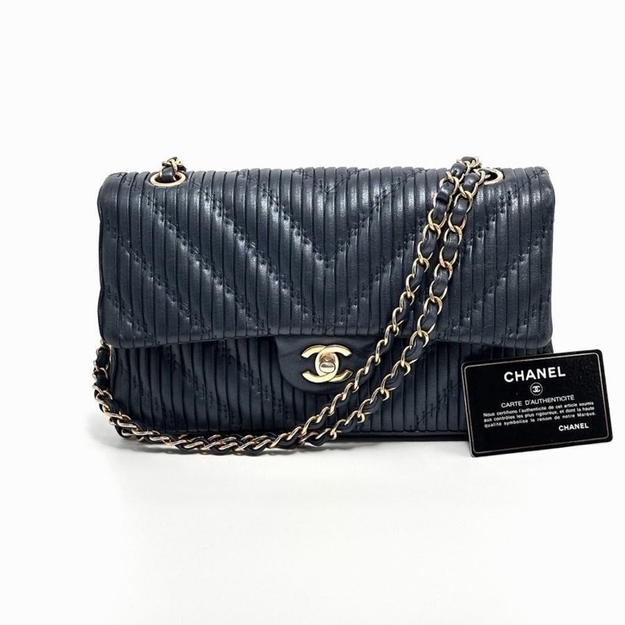 🖤 CHANEL CF V紋肩背斜背鍊條包-8
