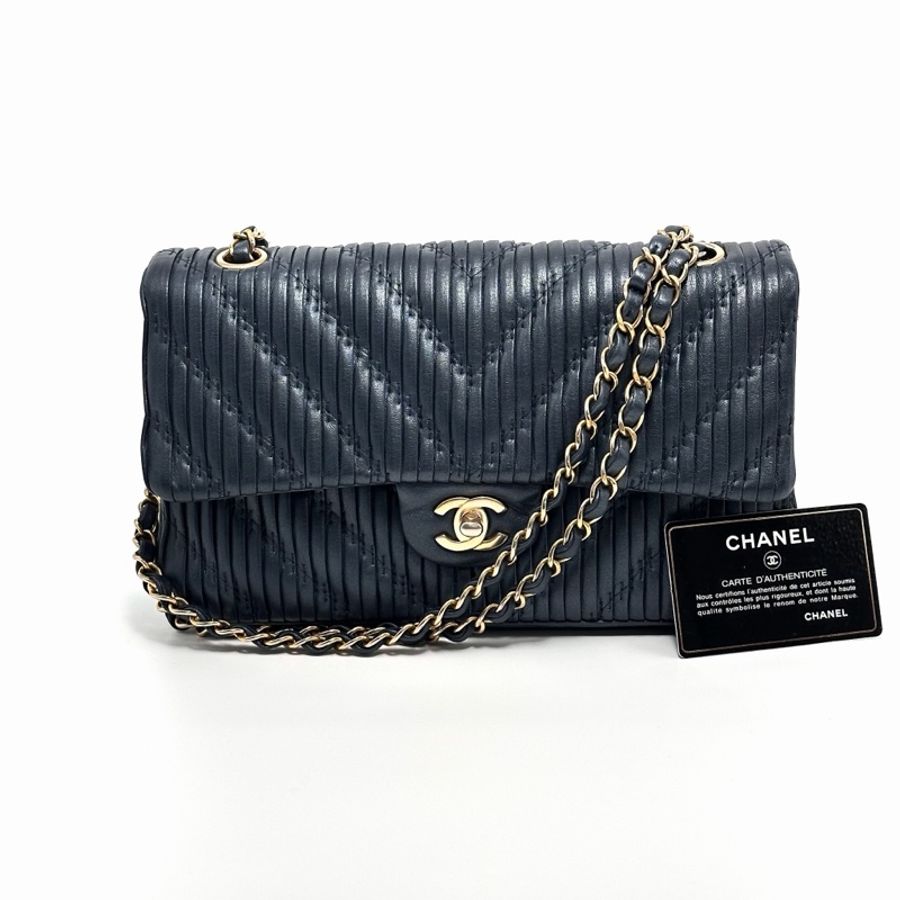 🖤 CHANEL CF V紋肩背斜背鍊條包-12