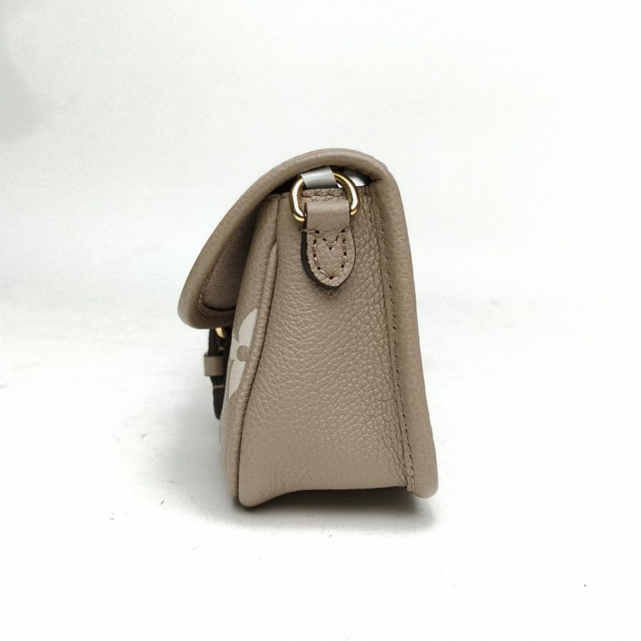 LOUIS VUITTON Diane法棍包19灰色牛皮晶片肩背包-1