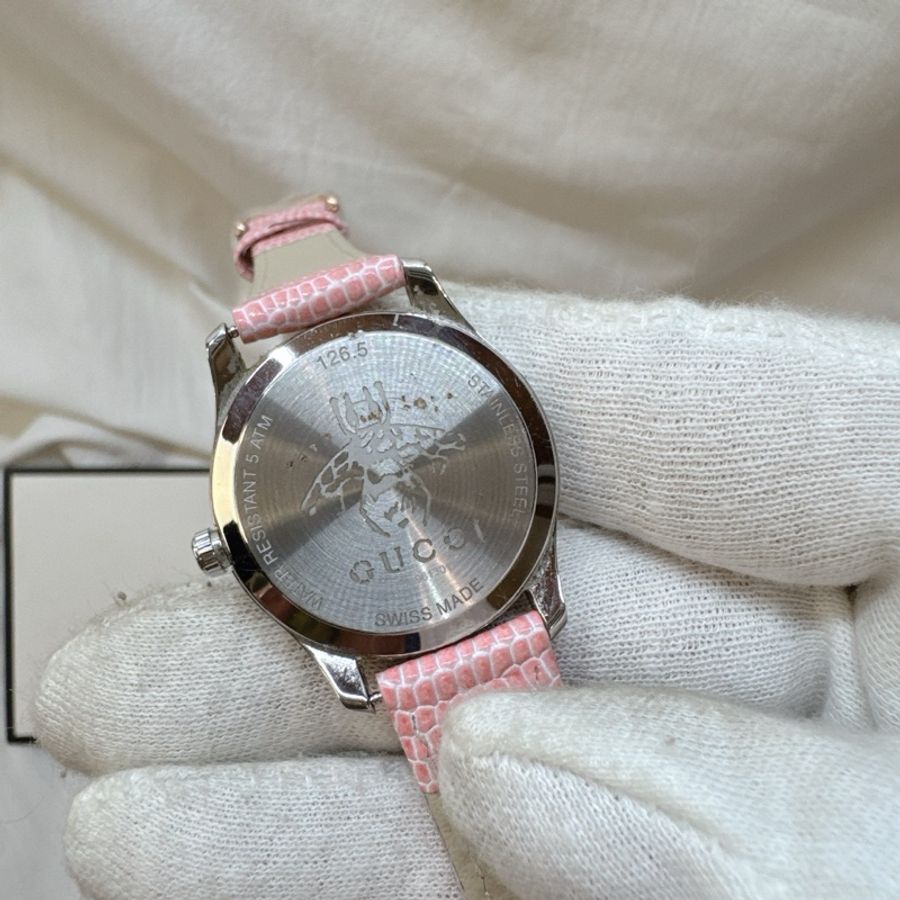二手正品Gucci G-Timeless系列粉色貝殼石英錶 Gucci錶 Gucci手錶-6