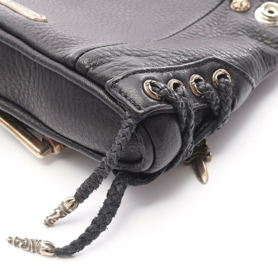Chrome Hearts JJDean 迷你手提包,黑色皮革,SHW 五金,二手女款-6