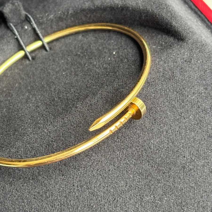 ::Cartier:: 卡地亞 Juste un Clou 系列18K 黃金釘子手環 18號 手鐲-1