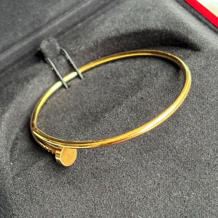 ::Cartier:: 卡地亞 Juste un Clou 系列18K 黃金釘子手環 18號 手鐲-5