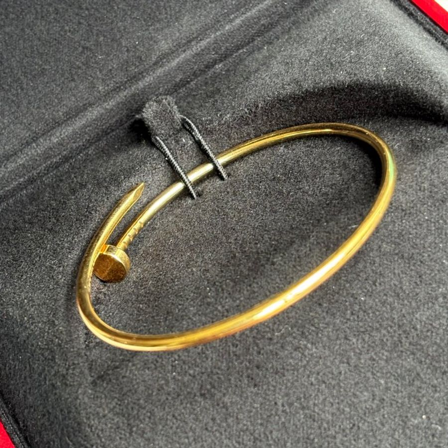 ::Cartier:: 卡地亞 Juste un Clou 系列18K 黃金釘子手環 18號 手鐲-6