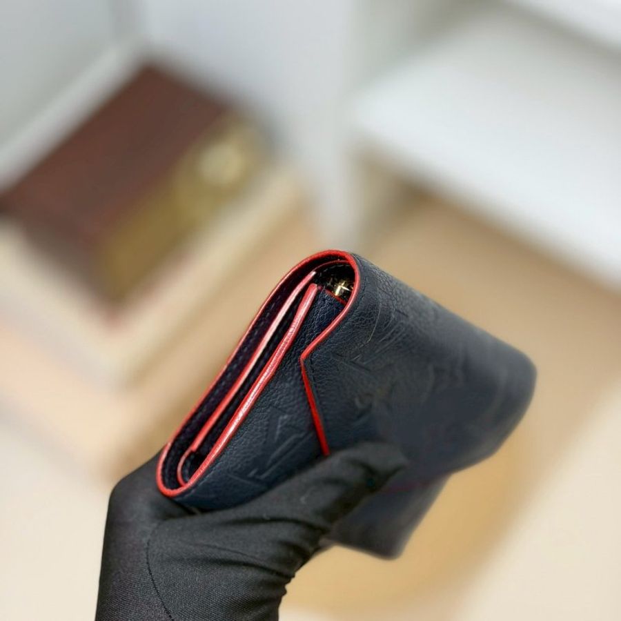 🏷LV 路易威登.Victorine 豆豆三折短夾 海軍藍壓紋 M83590 芯片款-8