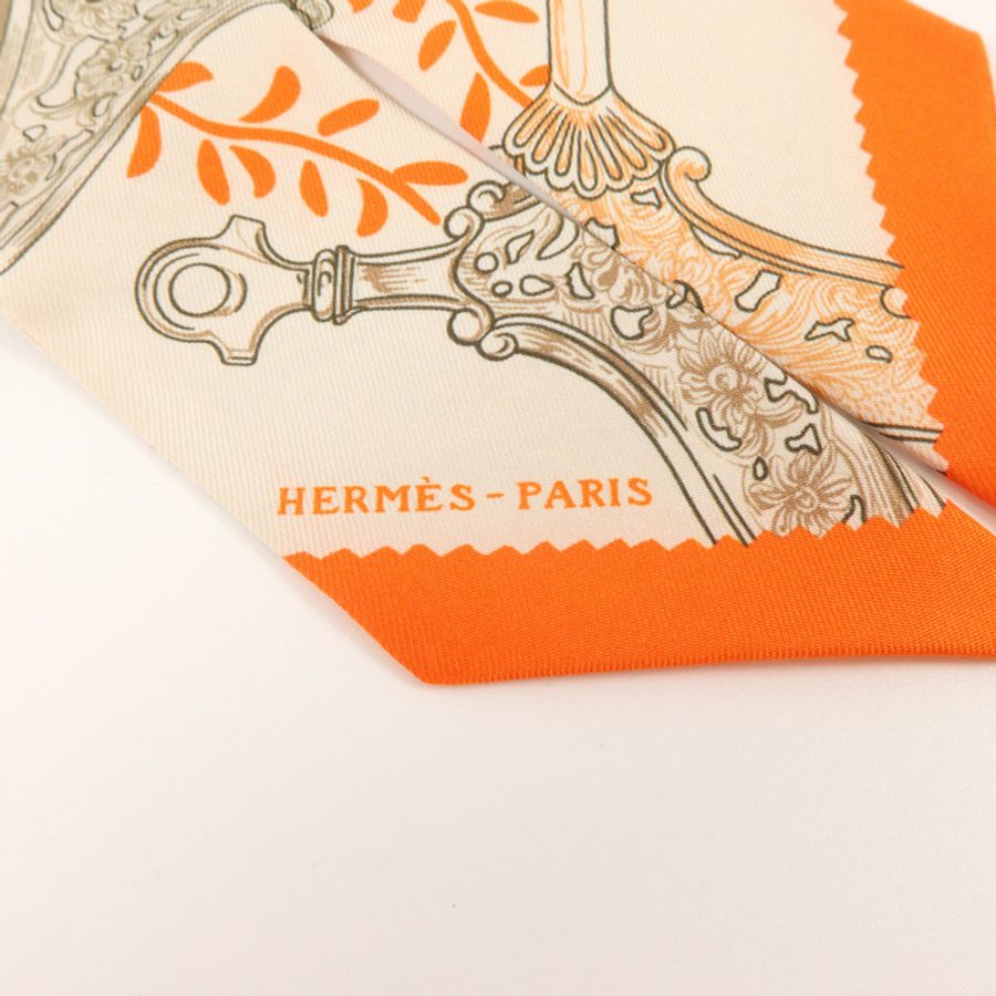 HERMES 絲質Twilly絲巾-4