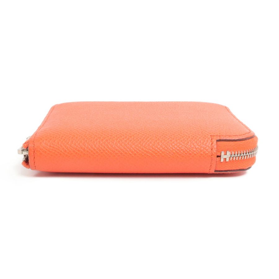 HERMES Epsom皮革Silk'In Compact Wallet錢包Capucine-5