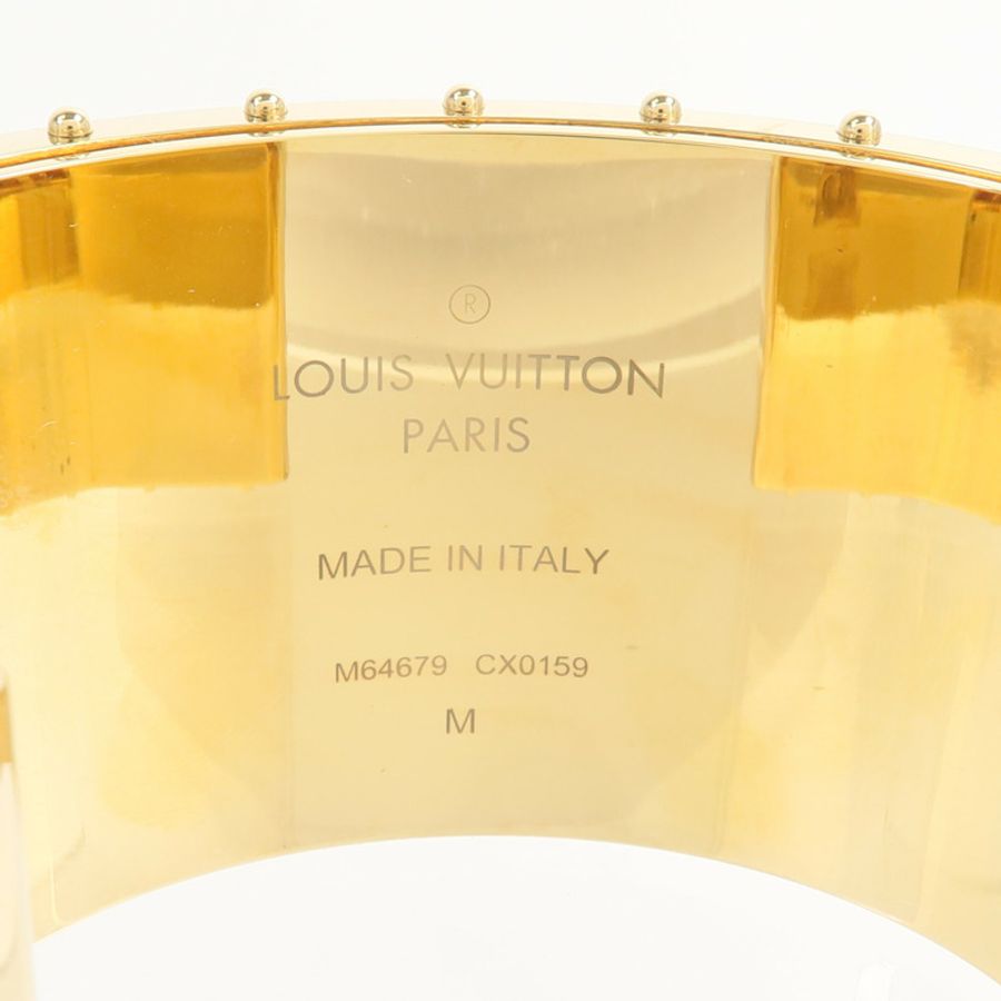 LOUIS VUITTON Monogram/金屬Wild LV Cuff M手鐲-4