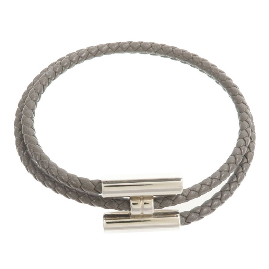 HERMES Swift皮革Tournis Tresse Bracelet手帶-3