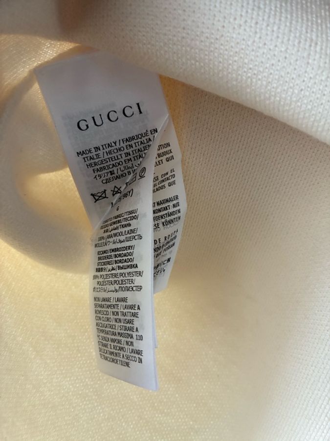 Gucci 米白黑小logo刺繡上衣💕L號-8