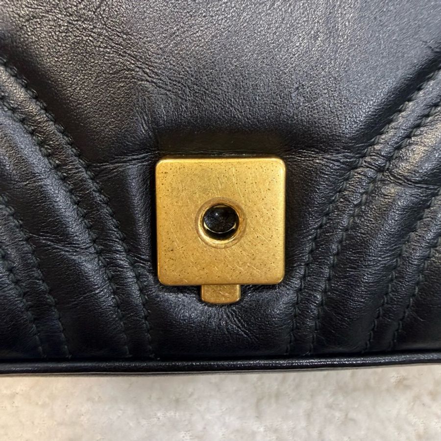 Gucci 黑金牛皮下蓋馬夢22cm-16