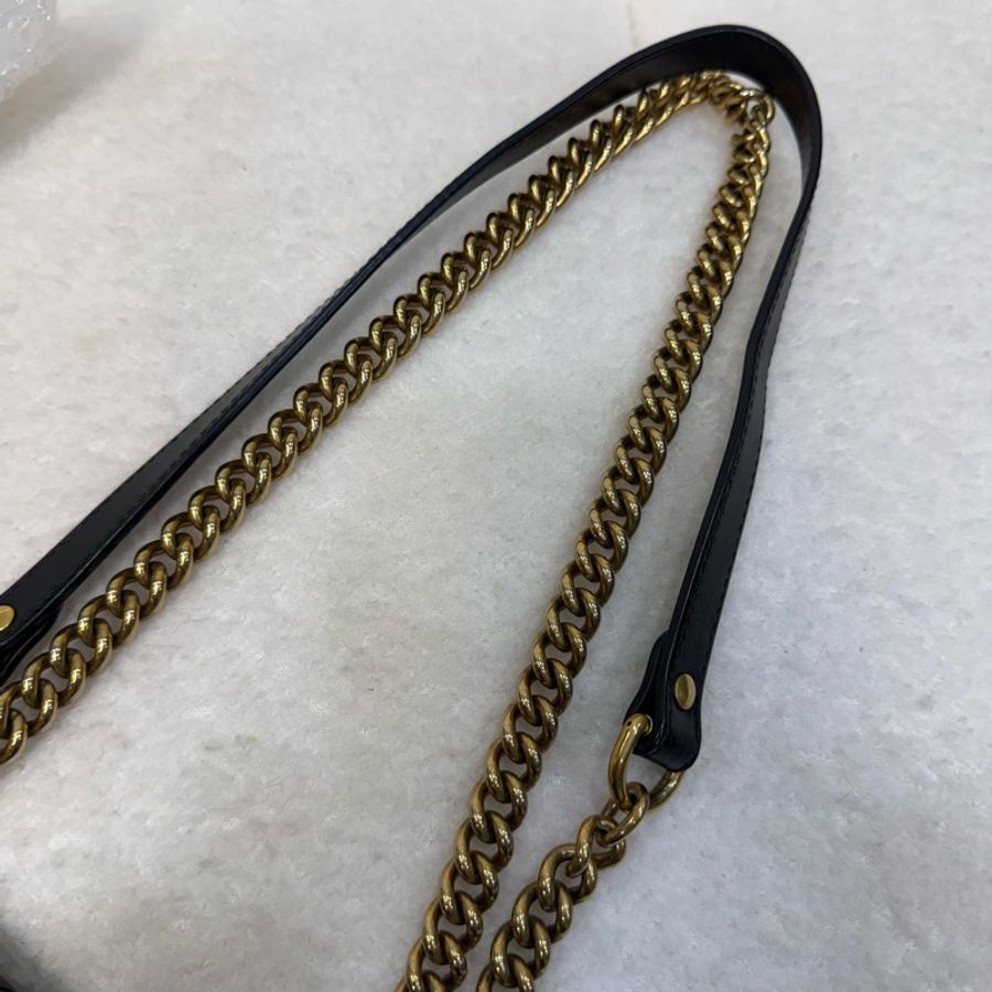 Gucci 黑金牛皮下蓋馬夢22cm-17