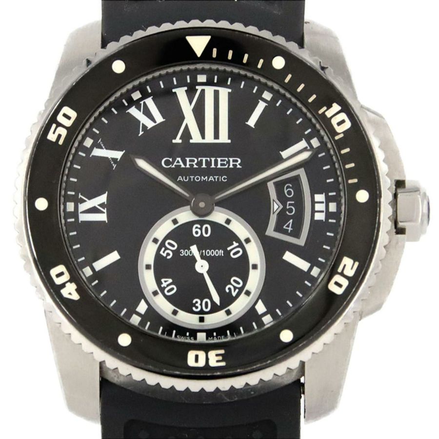 卡地亞 Calibre de Diver W7100056 不鏽鋼自動腕錶-0