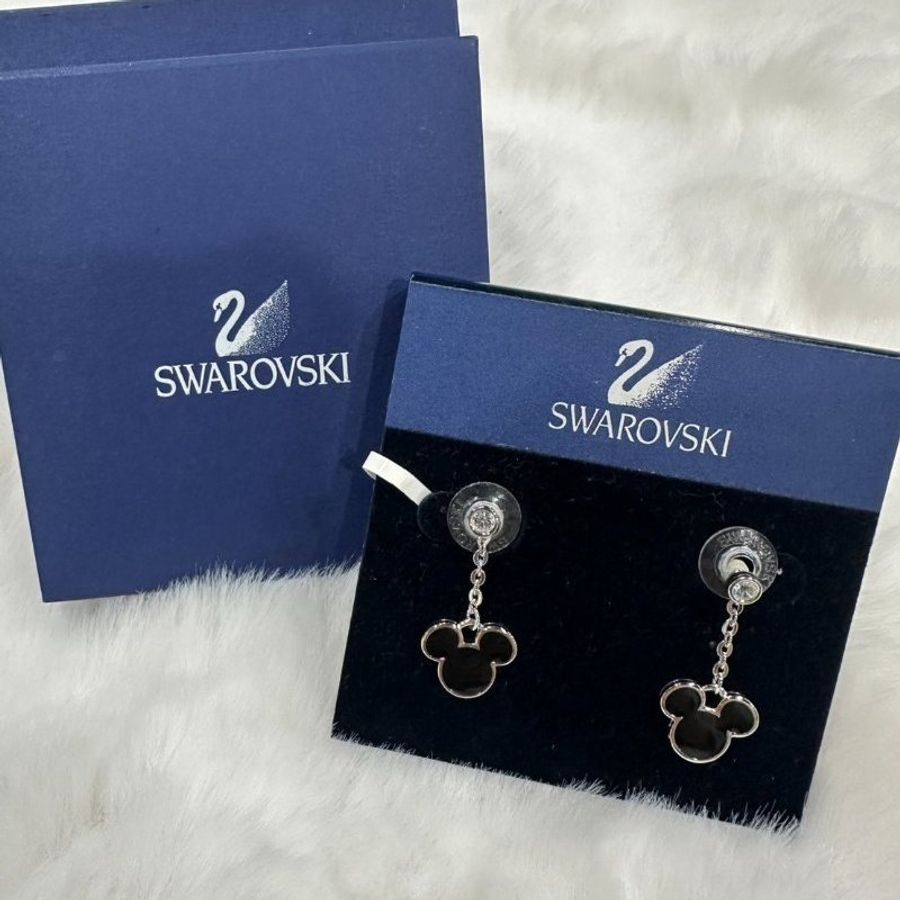 Disney x SWAROVSKI 施華洛世奇 天鵝 迪士尼米奇耳環-1