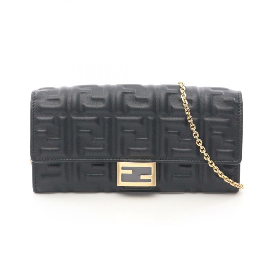 FENDI 法國棍包 肩鍊斜背包 8M0365AAJDF0KUR 皮革 黑色 全新-0