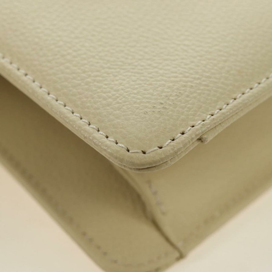 【日本直送】聖羅蘭 YSL 肩背包 皮革 象牙色 金色 正品 am11905V-16