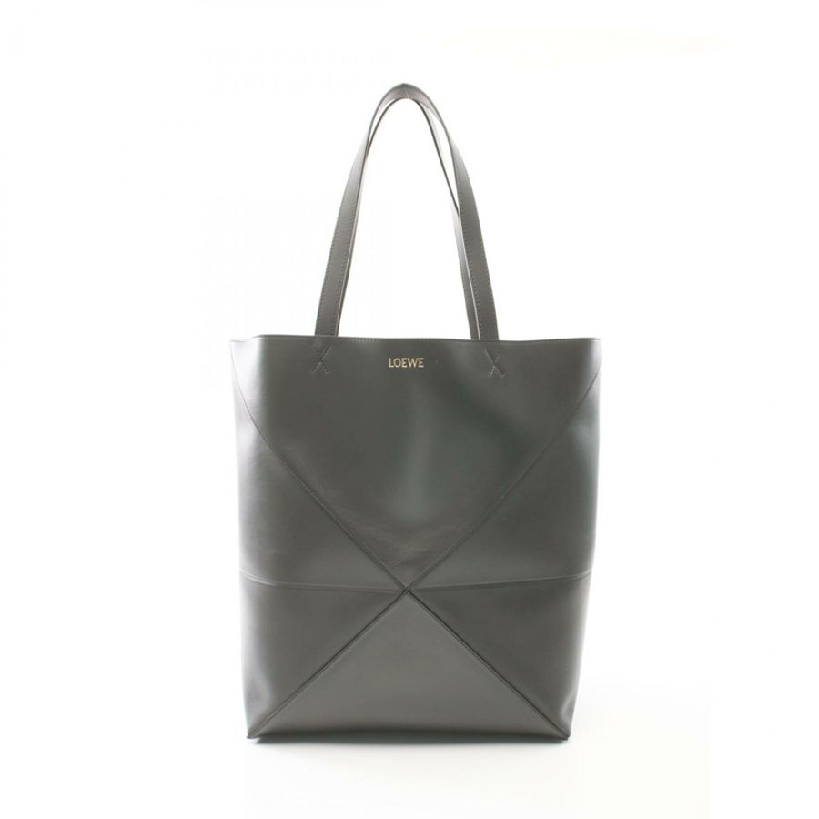 LOEWE Puzzle Fold 托特肩背包 B933Q18X011220 皮革 灰色 全新 男女通用-0