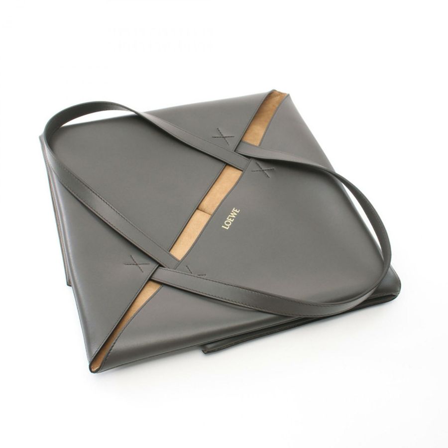 LOEWE Puzzle Fold 托特肩背包 B933Q18X011220 皮革 灰色 全新 男女通用-4