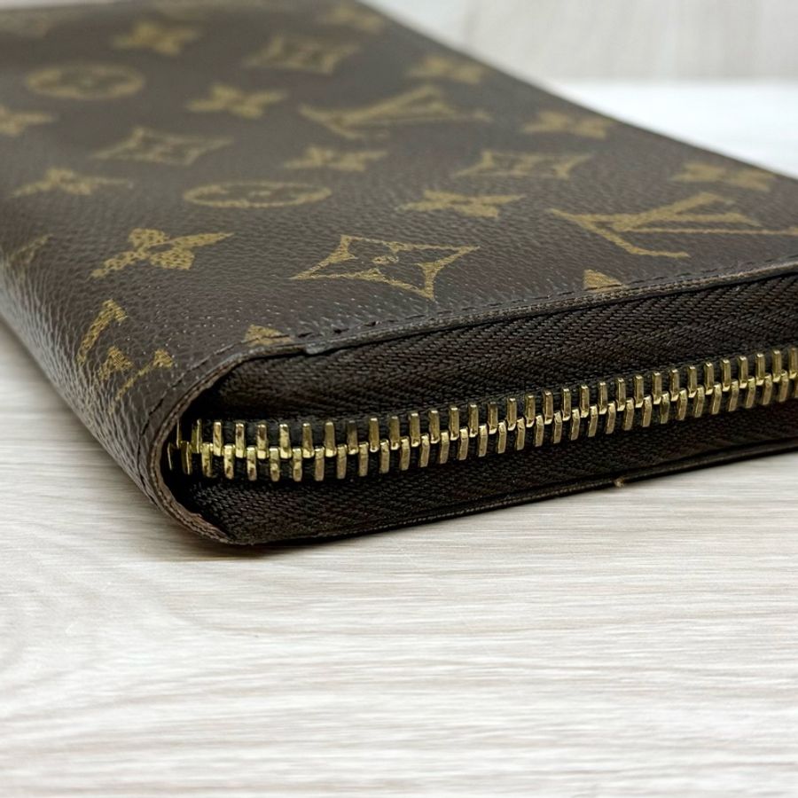 LV🤎原花棕色拉鍊長夾M42616-7