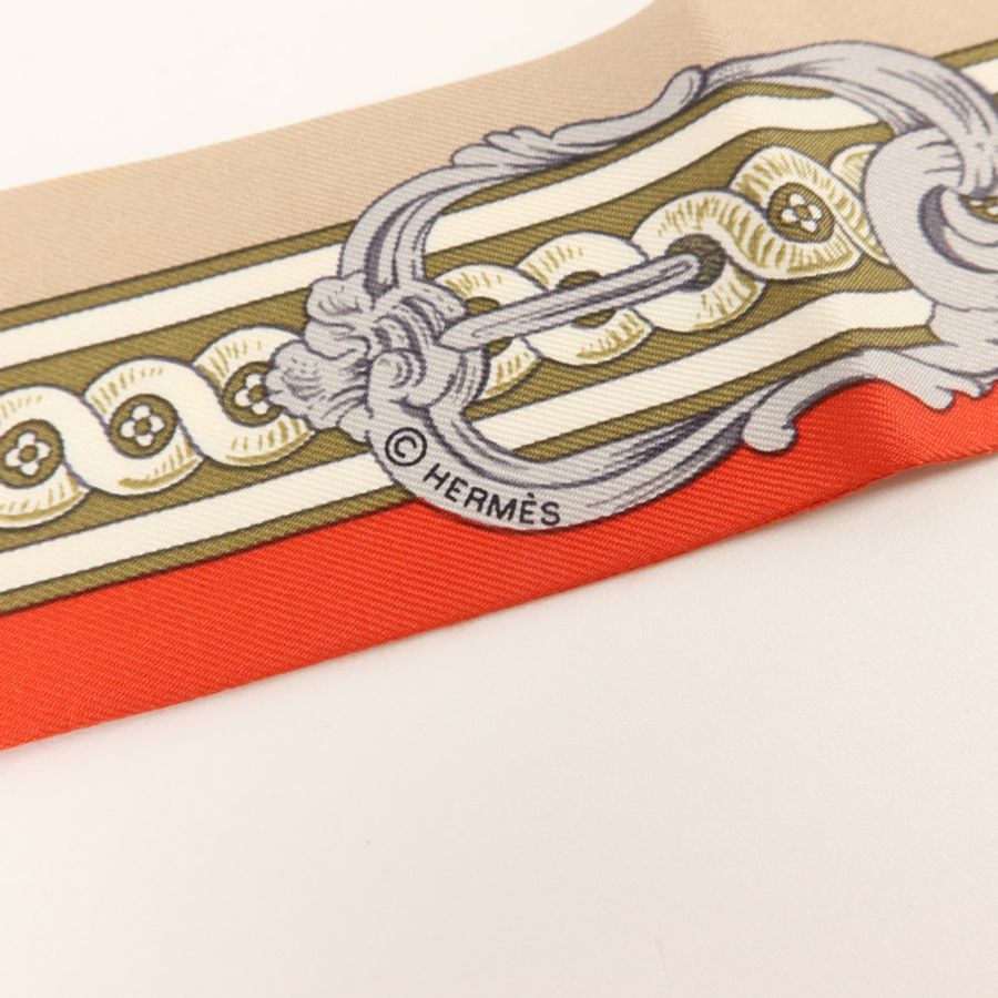 HERMES 絲質Twilly絲巾-5