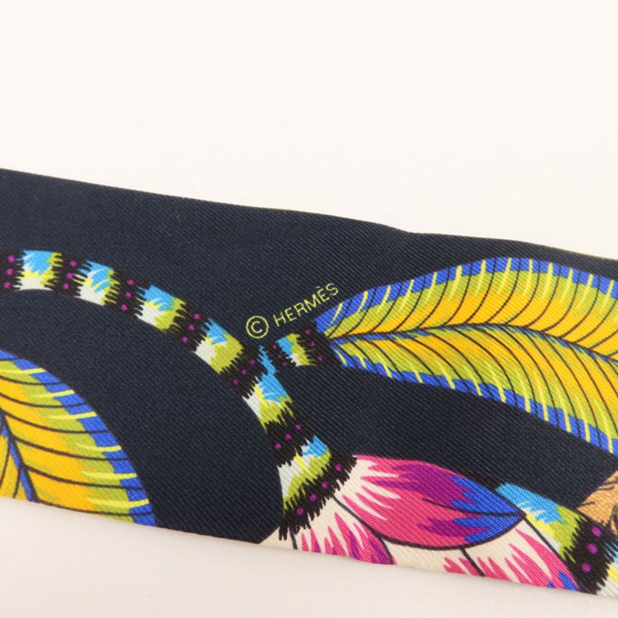 HERMES 絲質Twilly絲巾-5