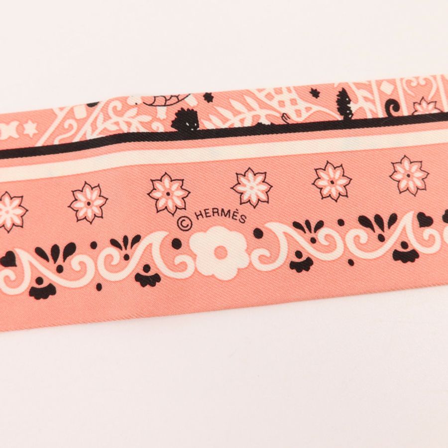 HERMES 絲質Twilly絲巾-5