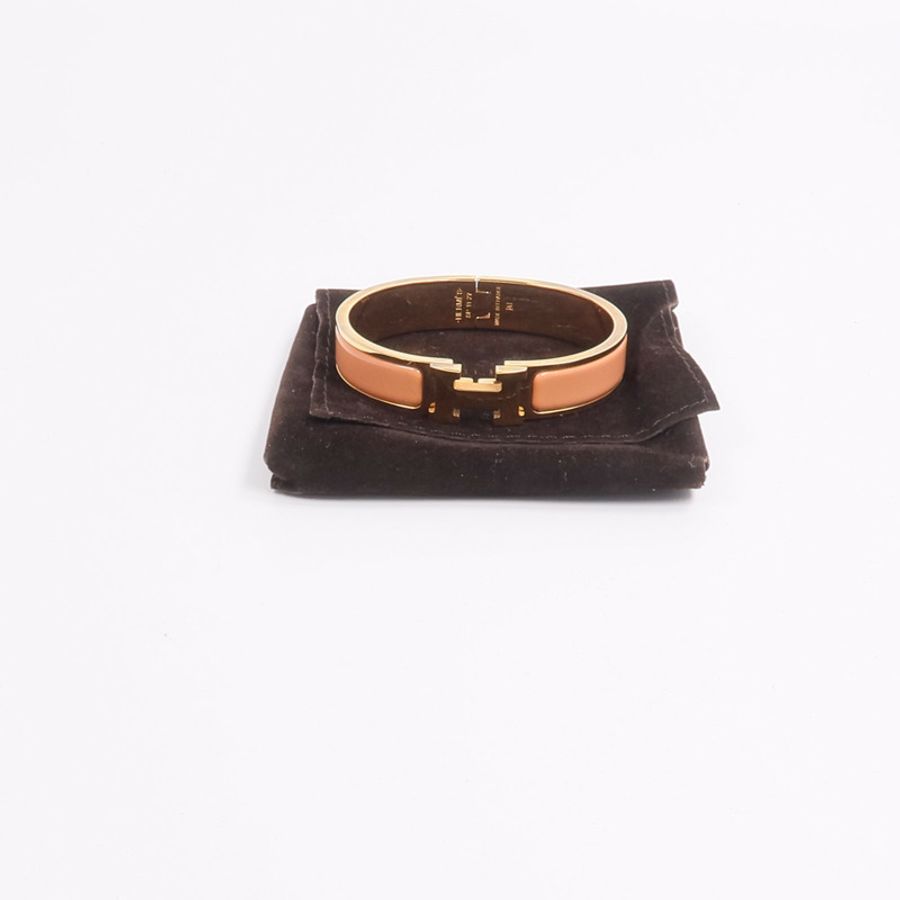 HERMES 金屬Clic-H手鐲Peche Melba-11