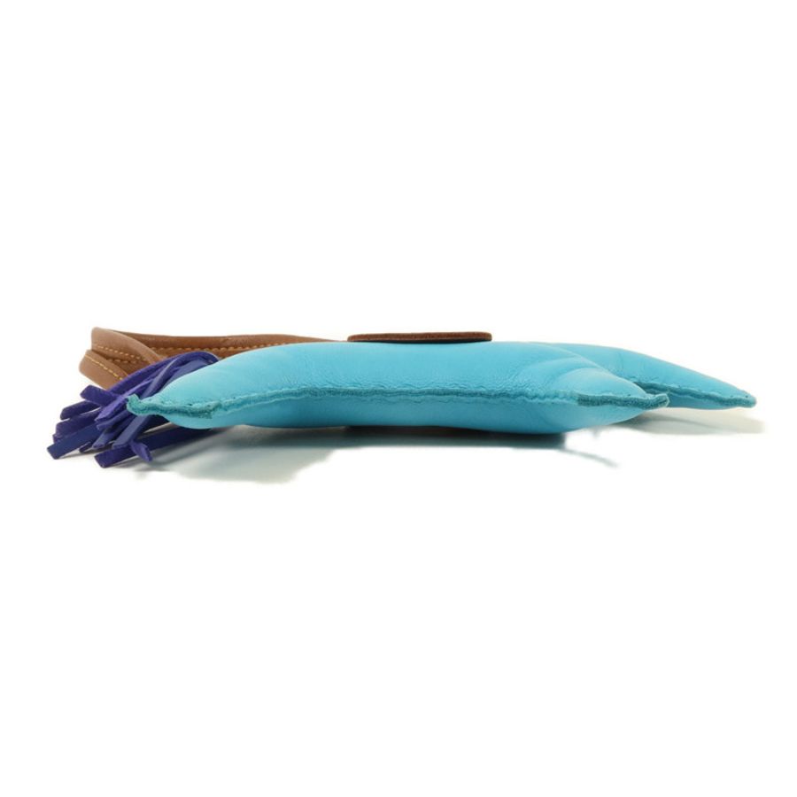 HERMES Milo皮革Rodeo MM掛飾Bleu Azteque/Bleu Electrique/Fauve-2