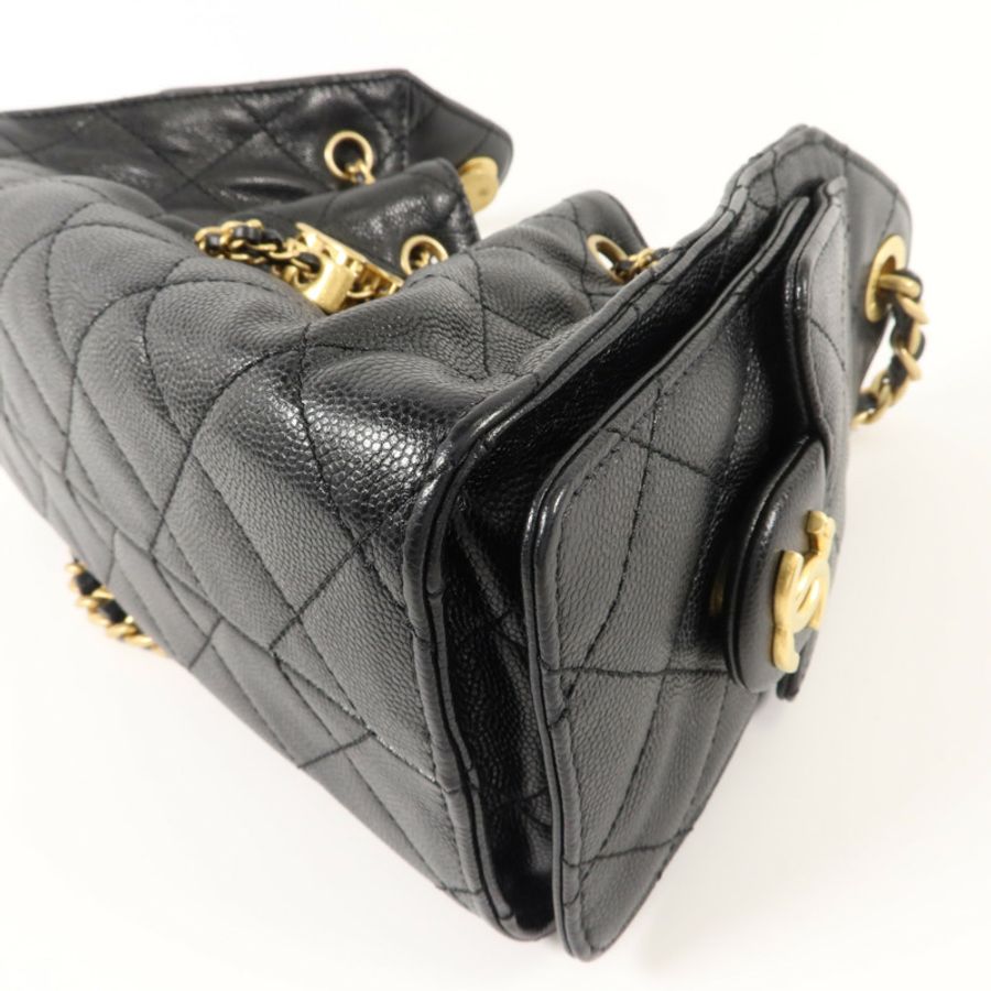 CHANEL 牛皮皮革25 Mini鏈帶肩背袋-11