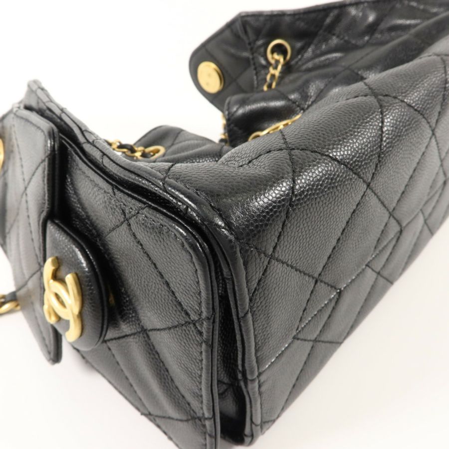 CHANEL 牛皮皮革25 Mini鏈帶肩背袋-12
