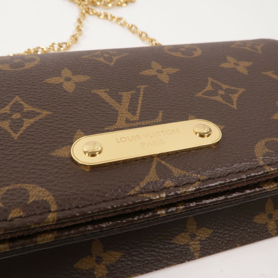 LOUIS VUITTON Monogram Wallet On Chain Lily鏈帶肩背袋-7