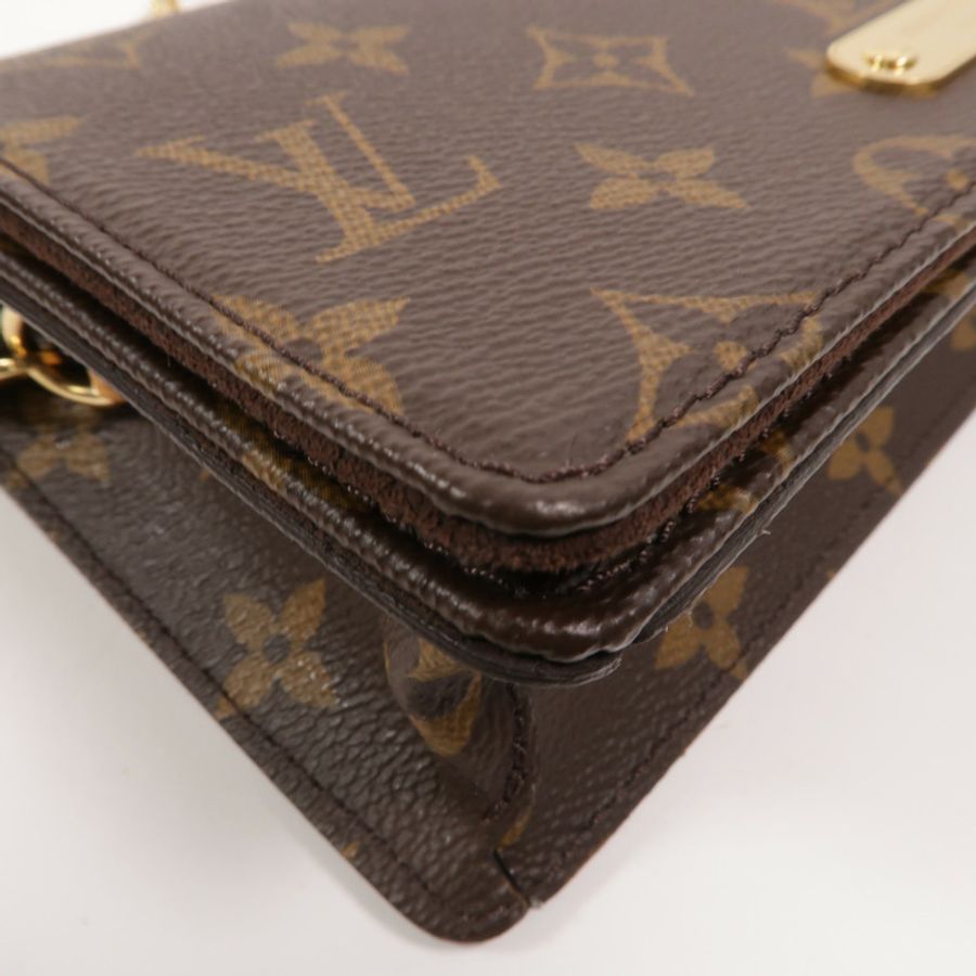 LOUIS VUITTON Monogram Wallet On Chain Lily鏈帶肩背袋-9