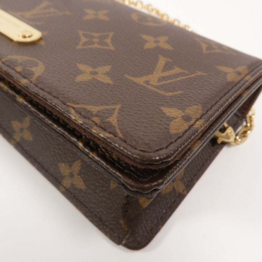 LOUIS VUITTON Monogram Wallet On Chain Lily鏈帶肩背袋-10