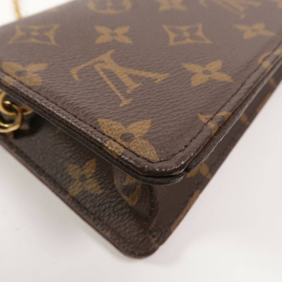 LOUIS VUITTON Monogram Wallet On Chain Lily鏈帶肩背袋-11
