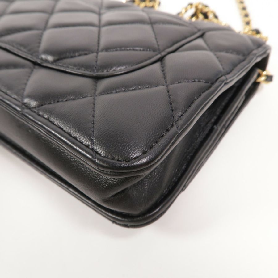 CHANEL 羊皮皮革Wallet On Chain鏈帶肩背袋-12