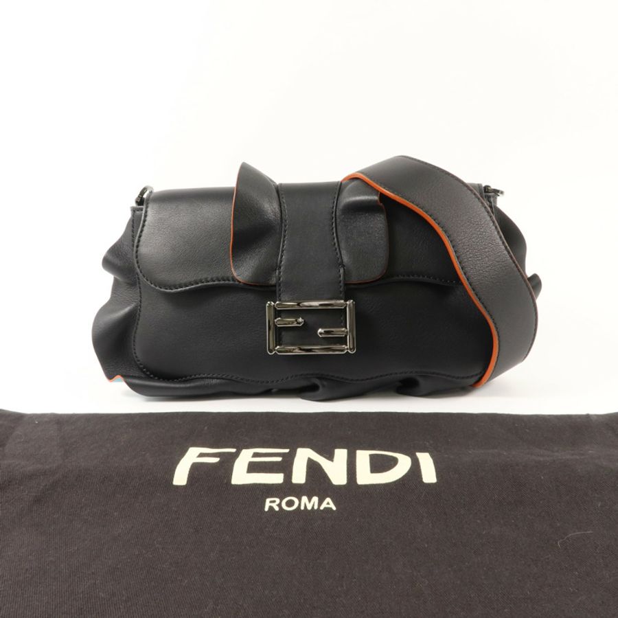 FENDI 牛皮皮革Wave Baguette肩背袋-8