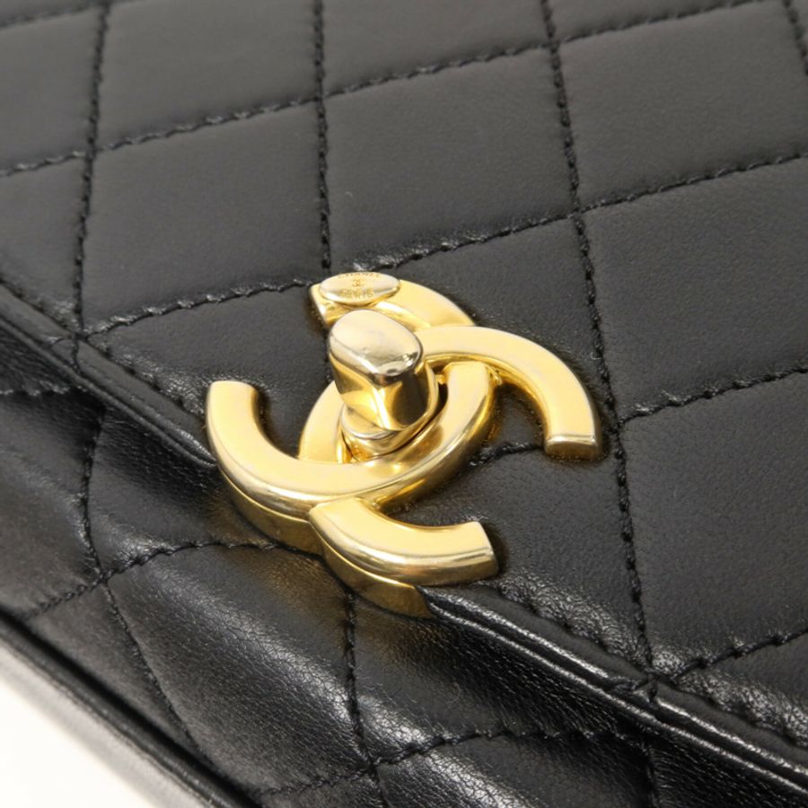 CHANEL 羊皮皮革Top Handle Flap鏈帶手挽肩背兩用袋-10