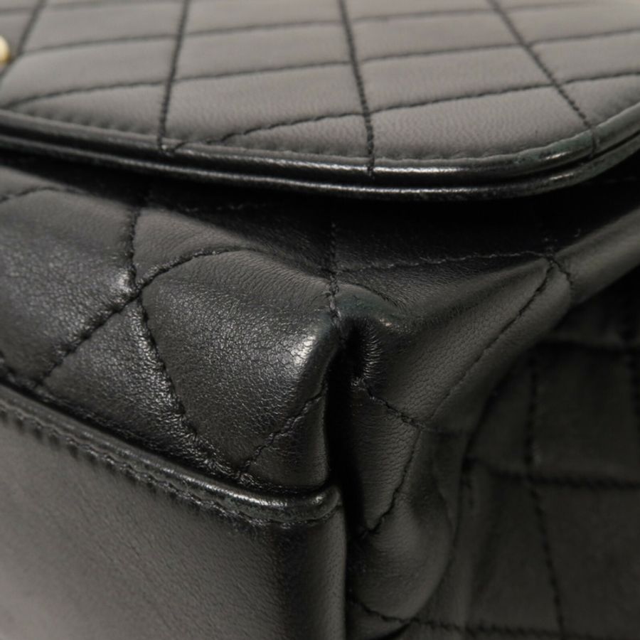 CHANEL 羊皮皮革Top Handle Flap鏈帶手挽肩背兩用袋-15