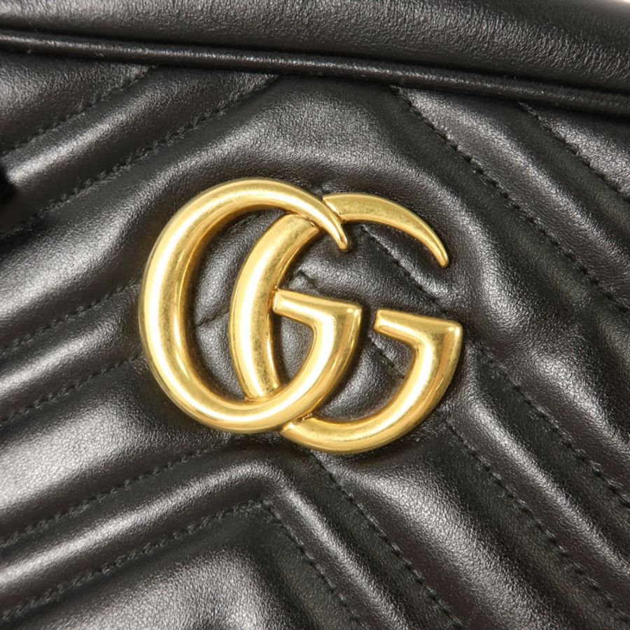 GUCCI 牛皮皮革GG Marmont Shoulder Bag鏈帶肩背袋-10