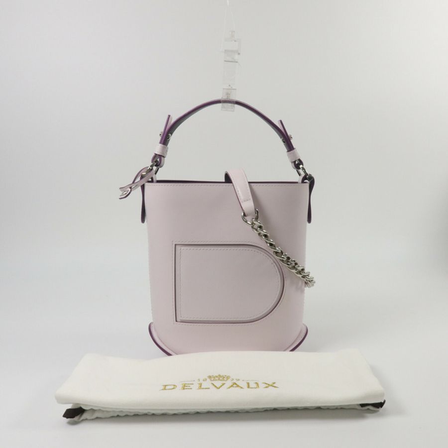 Delvaux 牛皮皮革Pin Mini Bucket鏈帶手挽肩背兩用袋-10