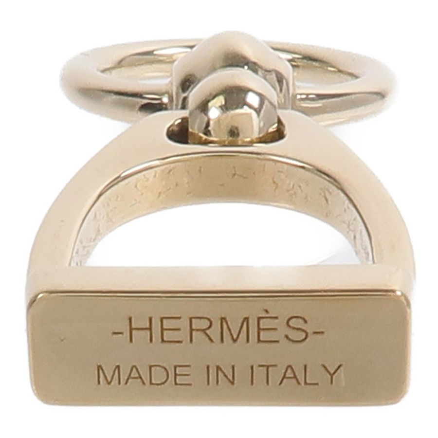 HERMES 黃銅Charms Etrier Twilly Ring絲巾扣-4