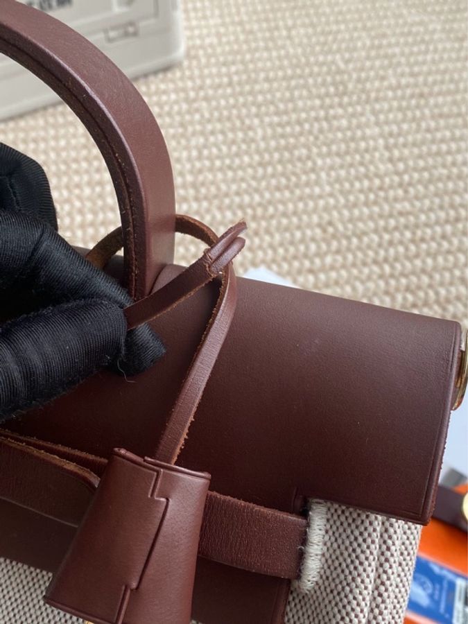 Hermes/愛馬仕 herbag31金棕雙肩/雙袋 配件塵袋鑰匙鎖 框F-15